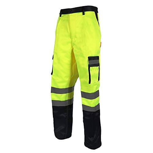 Image of Superior Yellow & Navy Hi Vis Combat Trousers, 2 Side Pockets, Breathable & Durable, High Visibility, by Brook Hi Vis, XXXLarge