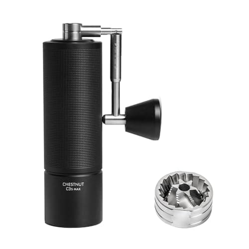 Image of TIMEMORE Chestnut C3S Max Coffee Grinder Manual, Premium Integrated All-Metal Design, Portable Hand Coffee Grinder with Foldable Handle, Suitable for Espresso to French Press, Black