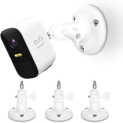 Image of HOLACA Adjustable Wall Mount Compatible with Eufycam 2C/3C/2/2C Pro/3/3C/E, Arlo, and Other Eufycam Compatible Models, ABS Plastic, White, Wall Mount, Ceiling Mount