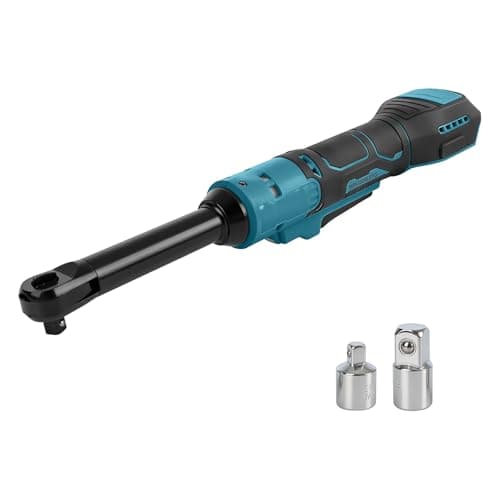 Image of Upgraded Brushless 3/8" Cordless Ratchet Wrench Compatible with Makita 18V Battery, Torque 80N.m, 320RPM, Variable Speed, Extended Electric Ratchet Wrench with LED Light