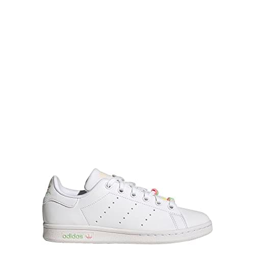 Image of adidas Originals Girl's Stan Smith (Big Kid) White/Bliss Orange/Beam Pink 7 Big Kid M