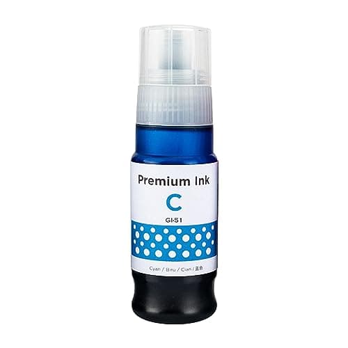 Image of Go Inks Compatible Cyan 70ml Refill Ink Bottle for Canon GI-51C - Replacement for PIXMA G1520, G1530, G2520, G2560, G2570, G3520, G3560, G3570, G3571, G3572, G4570 Printers