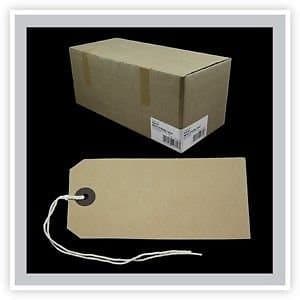 Image of 1000 Buff Manilla Strung Tags 120 x 60 mm String Tie On