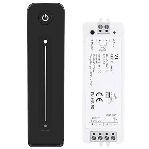 Image of RCYF LED Dimmer 12V 5V 24V 36V 8A PWM Wireless RF Switch with 2.4G Brightness Adjustment Contact Remote for Led Single Color Strip