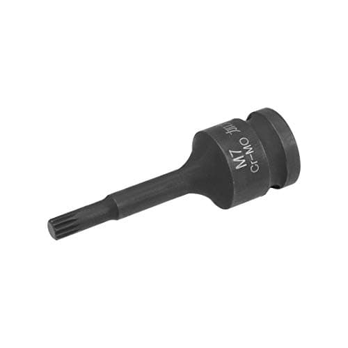 Image of sourcing map 1/2" Drive x M7 (7mm) Impact Triple Square Spline Bit Socket, Metric 3" Length, Cr-Mo Steel