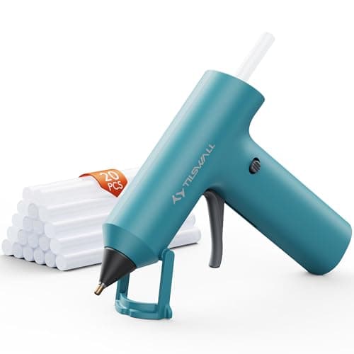 Image of Cordless Hot Glue Gun with 20 Glue Sticks, 90s Fast Heating Mini Glue Gun with Smart Power-Off and Leak-Proof Nozzle, Type-C Rechargeable Adhesive Tool for DIY Crafts, Home Repairs and Decorations