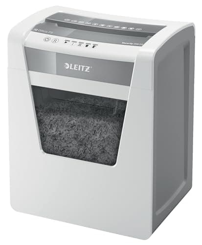Image of Leitz IQ Office P5 Micro Cut Paper Shredder, Shreds 11-10 Sheets (70-80 gsm), 23L Bin, White, 80021000