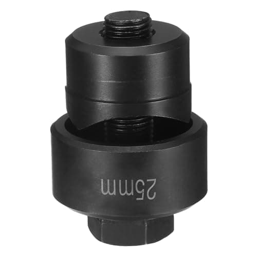 Image of sourcing map Sheet Metal Punch Hole Punch 25mm Bearing Steel Precise Cutting Manual Knockout Kit with External Hex Shank for Metal Plate Sink Stainless Steel, Black