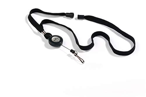 Image of Durable Badge Reel with Black Lanyard - Pack of 10 - Perfect for Securely Holding Name Badges, Security Passes, Key Fobs, etc.