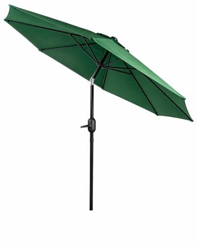 Image of KEPLIN 2.7m Tilting Parasol – Crank & Tilt Outdoor Umbrella with Protective Cover, 180gsm UPF 50+ Polyester Canopy, Steel Frame for Patio, Garden & Balcony