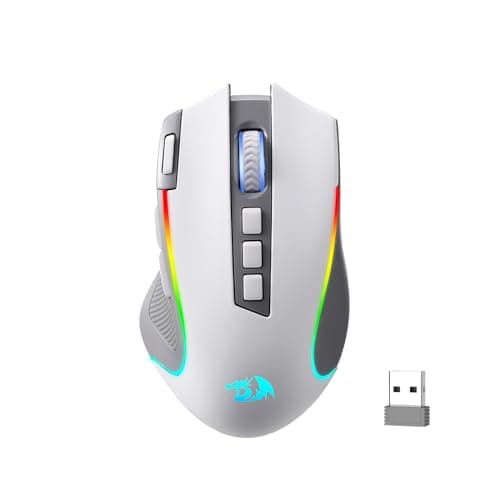 Image of Redragon M612 PRO RGB Gaming Mouse, 8000 DPI Wired/Wireless Optical Gamer Mouse with 11 Programmable Buttons & 6 Backlit Modes, BT & 2.4G Wireless, Software Supports, Gray