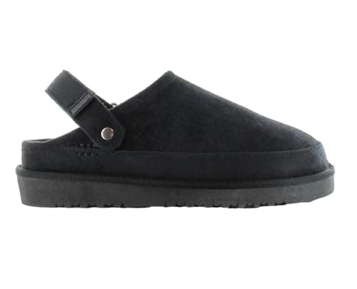 Image of ella Womens Faux Fur Slingback Slippers Ankle Strap Memory Foam Comfort Stylish House Shoes Rubber Sole (Black, UK Footwear Size System, Adult, Women, Numeric, Medium, 6)