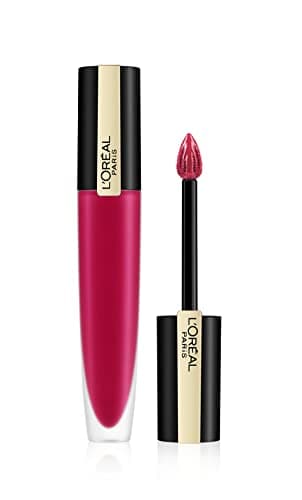 Image of L'Oreal Paris Rouge Signature Matte Liquid Lipstick 114 I Represent (Raspberry Pink), Ultra Lightweight, Bare-Lip Sensation, Up to 24H Longwear