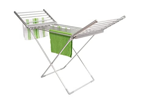 Image of PIFCO Winged Heated Clothes Airer - 3-Tier Foldable Electric Clothes Dryer with 20 Heating Bars, Energy Efficient Heated Drying Rack for Indoor Use, Compact and Sturdy Design