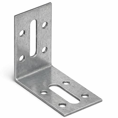 Image of 70mm x 55mm x 30mm Galvanised Steel Adjustable Angle Brackets L-Shape Corner Brace for Wood Thick Timber - KRD2 (Pack of 1) K13CDE