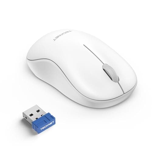 Image of TECKNET Silent Wireless Mouse for Laptop, 2.4GHz Portable Computer Mouse Wireless with USB Mini Receiver, 18-Month Battery Life, 5-Level Adjustable 3200 DPI, Ambidextrous Design for PC, Mac, Laptop
