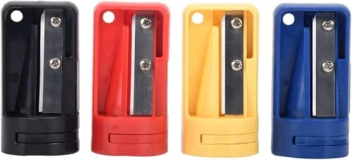 Image of 4 Pack Multicolor Carpenter Pencil Sharpener- Manual Pencil Sharpener for Flat Carpenter Pencils, Portable Pencil Sharpening Tool Pencil Sharpeners Pencil Sharpeners