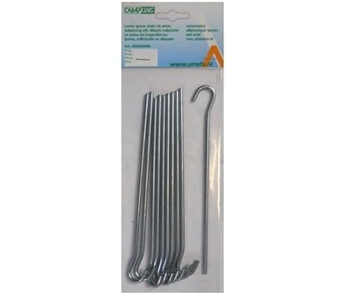 Image of Gelert 18cm Round Steel Standard Wire Tent Pegs - Pack of 10