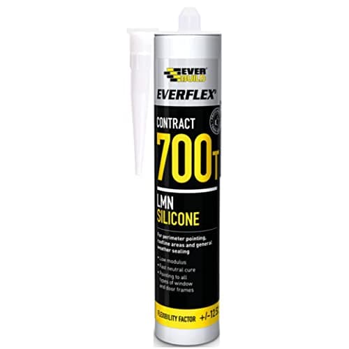 Image of Everbuild Everflex 700T Silicone Sealant – Superior Adhesion – Weatherproof – Neutral Cure – Suitable For Internal And External Use – White – 300ml
