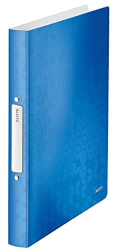 Image of Leitz 2 Ring Binder, Holds up to 190 Sheets, Wow Range, 25 mm Spine, 42570036 - A4, Blue Metallic