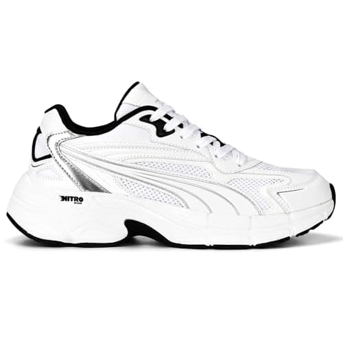 Image of PUMA Women's Teveris Nitro Metallic Lace Up Sneakers, White, 9