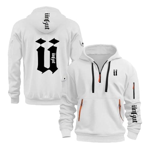 Image of TZPTZNVF Men‘s Hoodies Comfort Tops Hoody for U.n.k.u.t Half Zip Jacket Hooded Sweatshirts Spring Autumn Outwear Long Sleeve Tracksuit Print Plain Coat-BS||xx_l