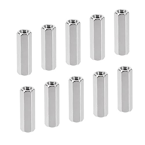 Image of YOKIVE 10 Pcs M4 Spacers, Brass Hex PCB Standoffs Nuts, Keep Height Consistent, Great for Motherboard, Circuit Board, Electronics (Silver Tone, 20mm)