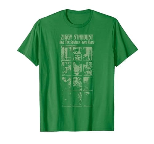 Image of David Bowie - and The Spiders from Mars Faded T-Shirt, Men, Kelly Green, Large