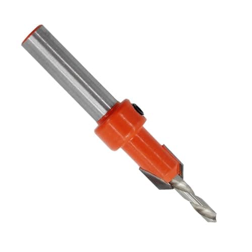 Image of HSS Countersink Drill Bit 3.5mm, Red 10mm Round Shank Woodworking Chamfer Hole Drills Bit