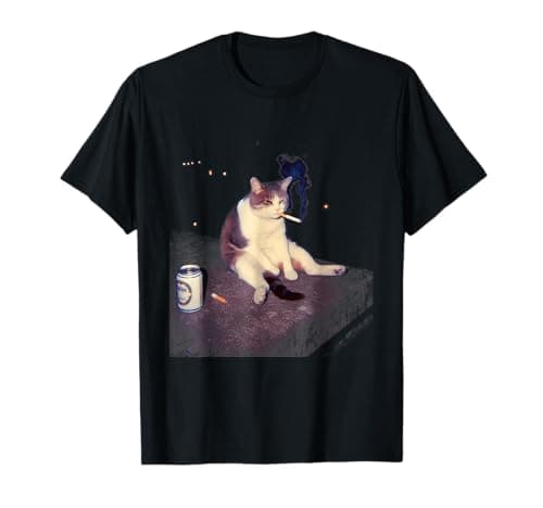 Image of Cigarette Kitten Funny Smoking Cat Meme T-Shirt