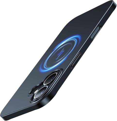 Image of TORRAS Ultra Thin for iPhone 16 Case [MagSafe Compatible] [Velvety Touch & Elegant Look] [No.1 Magnetic Force] Ultra-Slim and Light Case for iPhone 16 Cover - Midnight Black