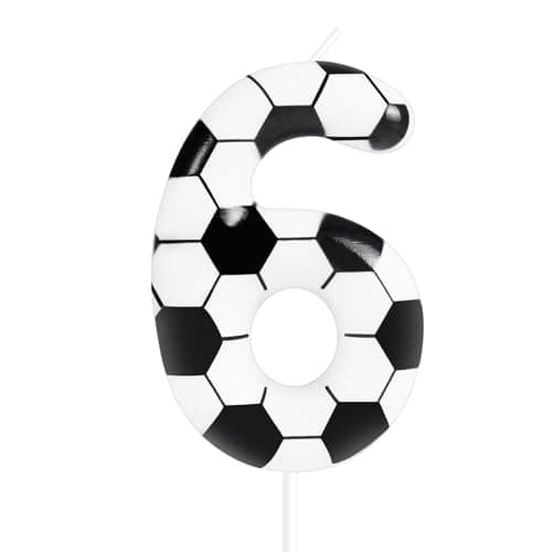 Image of Soccer Birthday Candles 6th Soccer Themed Birthday Party Decorations, Football Birthday Cake Candles for Boys Girls Kids Sport-Theme Party Supplies