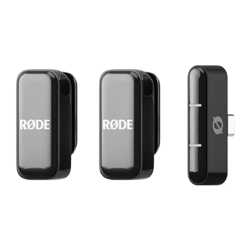 Image of RØDE Wireless Micro - Compact Wireless Microphone, Two Mics with Charge Case for Smartphone Content Creation - USB-C, Black