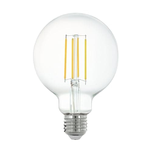 Image of Eglo Connect.z Smart Home E27 LED Filament Light Bulb, G95, ZigBee, app and Voice Control, dimmable, Warm White, 806 Lumen, 6 watt, Vintage Lightbulb Transparent