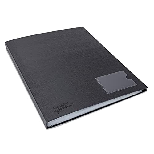 Image of Rapesco 1651 Germ-Savvy Antibacterial, Hardcover Polypropylene Presentation Folder 50 Pockets A4, Black