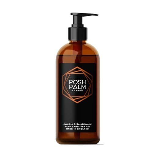 Image of Posh Palm Sandalwood & Jasmine Hand Sanitiser Gel 500ml - Luxury Hand Sanitiser Made in UK, Moisturising Formula for Soft Skin, Premium Scented for Elegant Protection