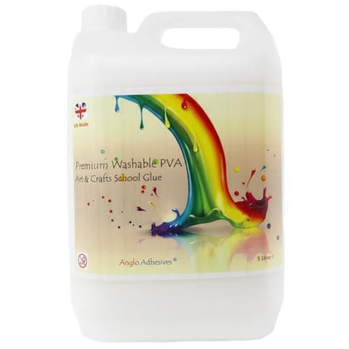 Image of artcraft by anglo 5 Litre PVA Glue for Crafting & Art. White Eco Washable Crafters Glue for Kids Art, School Supplies, DIY Craft Projects & Sticking & Glueing Paper, Cardboard or Collage Art