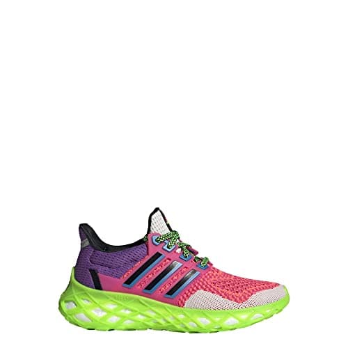 Image of adidas Unisex-Child Ultraboost 5.0 DNA (Big Kid) Running Shoe, Turbo/Team Shock Pink/Crystal White, 4.5 UK