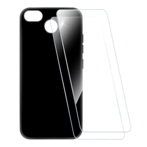 Image of ESACMOT Printed Case + 2 Pack Screen Protectors Compatible with Fairphone 3 Plus, Shockproof Pattern Soft Cover and HD Clear Tempered Glass Film (Black)