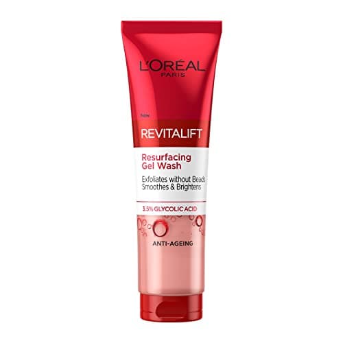 Image of L’Oreal Paris 3.5% Glycolic Acid Cleanser, Revitalift Glycolic Resurfacing Gel Wash, Exfoliates To Smooth & Brighten Skin, Dermatologist validated formula to remove impurities, 150ml