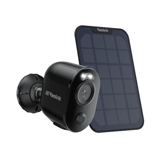 Image of Reolink Solar Powered Security Camera, Argus 3 Ultra+Solar Panel with 2.4/5GHz WiFi, 4K Color Night Vision Battery CCTV Camera Systems, Person/Vehicle/Animal Detection, Two-Way Audio, Works with Alexa