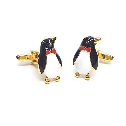 Image of Golden Penguin Cufflinks Presented in a Box