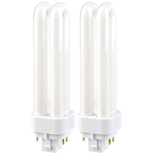 Image of sumue 2PCS 26W 4000K GX24Q-3 4 Pin Light Bulb, Compact Fluorescent Lamp Natural White, PLC 2U Shape Energy Saving CFL Bulb, Non-Dimmable Double Turn Tube Light for Office Bathroom