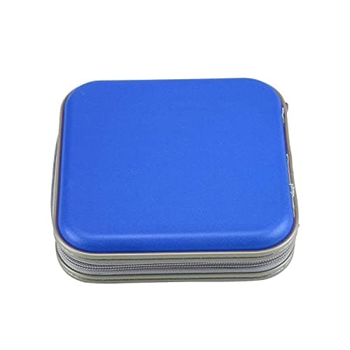Image of CD Wallet - 40 Disc CD DVD Case Storage Album Bag Wallet - Hand Strap Zip-Lock Disk Storage Holder Protector Travel Case Organizer - CD DVD Disc Storage Boxes for Collection and Travel (Blue)