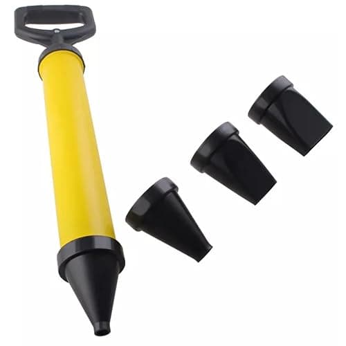 Image of Cement Caulking Mortar Grout Gun Set – Heavy Duty Brick Pointing & Grouting Tool with 4 Interchangeable Nozzles – Manual Applicator Pump for Tile, Wall Crack, Window & Door Sealing