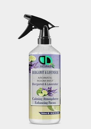 Image of DD Teck Bergamot and Lavender Room Spray Air Freshener – Botanical Essential Oil Home Fragrance Spray for Bedroom, Living Room & Office, Odor Neutralizing Aromatic Mist (500ml / 16.9 fl oz)