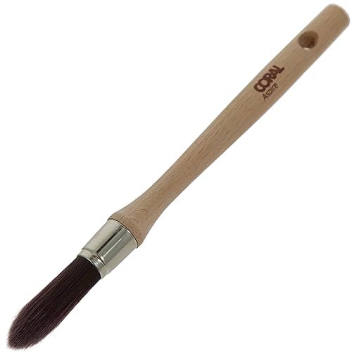 Image of Coral 33711 Aspire 15MM Round Sash Paint Brush Professional Firm Pointed Profile for Fast Accurate Detail Cutting-in Ultra-Smooth Finish with Trade Emulsion or Gloss FSC Wood Handle