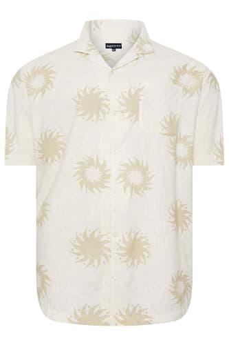 Image of BadRhino Big & Tall Off-White Sun Print Shirt - Men's - Plus Size Curve