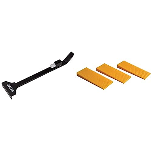 Image of Roughneck ROU64450 Heavy Duty Pull Bar and ROU36040 Laminate & Wood Flooring Spacers - Pack of 48 78mm x 30mm x 2-8mm