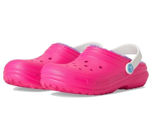 Image of Crocs Kids Clogs, Classic Lined Clog K, Pink Crush/Multi,12 UK Child